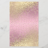 Klassiek goud glitters en roze - Menu (Achterkant)