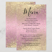 Klassiek goud glitters en roze - Menu (Voorkant / Achterkant)