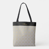 Klassiek goud grijs zwart patroon gepersonaliseerd tote bag (Achterkant)