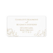 Klassiek Goud Groen Bruiloft Adres Label (Voorkant)