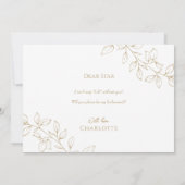 Klassiek Goud Groen Bruiloft Bruidsmeisje Voorstel Kaart (Achterkant)