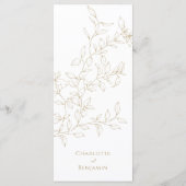 Klassiek Goud Groen Bruiloft Flat Menu (Achterkant)