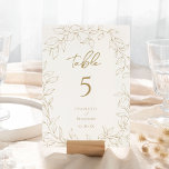Klassiek Goud Groen Bruiloft Tafel Nummer Kaart<br><div class="desc">Introductie van onze Classic Gold Greenery Wedding Table Number Design- zorgvuldig ontworpen om een moderne romantische esthetiek te belichamen. Met een klassieke mix van schone witte achtergronden met delicate gouden bladeren sierlijk aangevuld met een eenvoudige kalligrafie script in combinatie met een ingetogen serif lettertype. Het resultaat is een perfect gepolijst...</div>