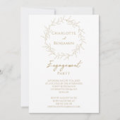 Klassiek Goud Groen Foto Verlovingsfeest Kaart (Voorkant)