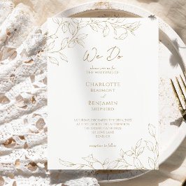 Klassiek Goud Groen We doen bruiloft uitnodiging