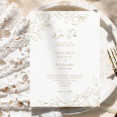 Klassiek Goud Groen We doen bruiloft uitnodiging