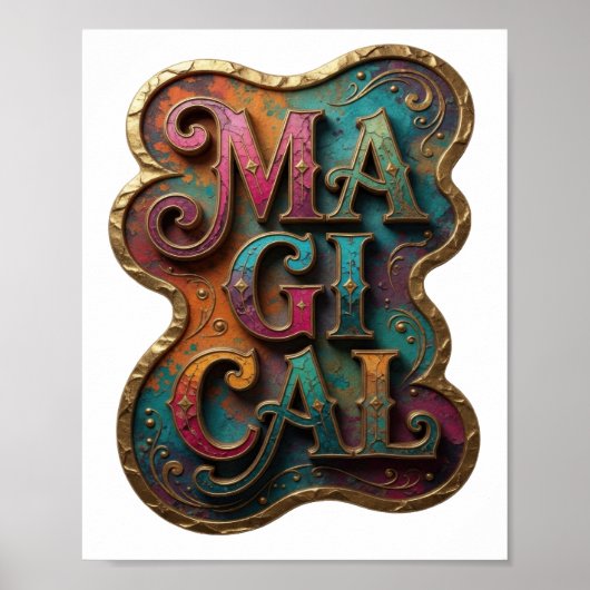 Klassiek Goud MAGISCHE Statement Ontwerp Poster (Voorkant)