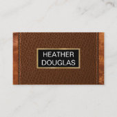 Klassiek Goud Metaal | Krokodillenleer Gestikt Visitekaartje (Voorkant)