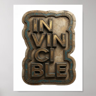 Klassiek Goud ONOVERWINNELIJK Citaat Ontwerp Poster