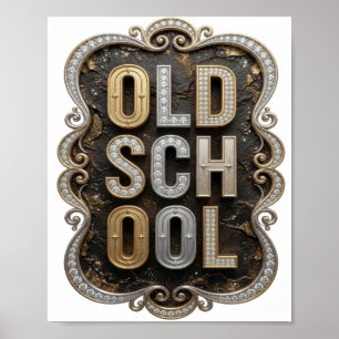 Klassiek Goud OUDE SCHOOL Stout Ontwerp Poster