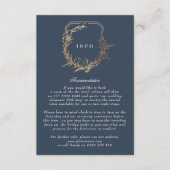 Klassiek Goud Wit kuif bruiloft Navy Blauw Informatiekaartje (Voorkant)