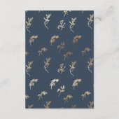 Klassiek Goud Wit kuif bruiloft Navy Blauw Informatiekaartje (Achterkant)