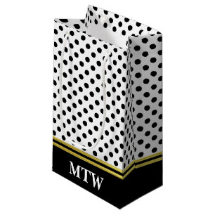 Klassiek Goud Wit Zwarte Stippen Initialen Monogra Klein Cadeauzakje