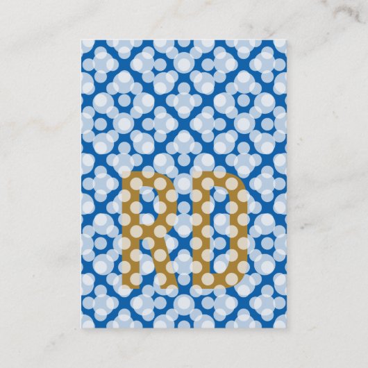 Klassiek goudblauw visitekaartje (Achterkant)