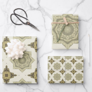 Klassiek gouden Art Deco abstract patroon nr. 3 Inpakpapier Vel