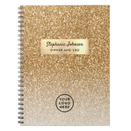 Klassiek Gouden Baas Dame Directeur Logo Luxe Glit Notitieboek