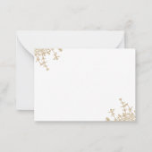 Klassiek gouden bloemenkam monogram notitiekaartje (Achterkant)