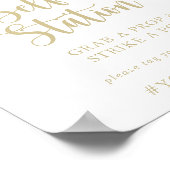 Klassiek gouden bloemstuk Selfie Station bord Poster (Hoek)