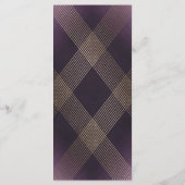 Klassiek Gouden Deco Paarse Calligrafie Monogram Programmakaart (Achterkant)