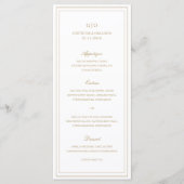 Klassiek Gouden Elegante Bruiloft Menu (Voorkant)