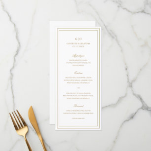 Klassiek Gouden Elegante Bruiloft Menu