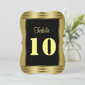 Klassiek gouden en zwarte tafelnummer voor een bru (Staand voorkant)