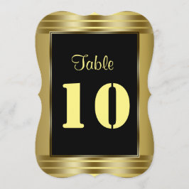 Klassiek gouden en zwarte tafelnummer voor een bru
