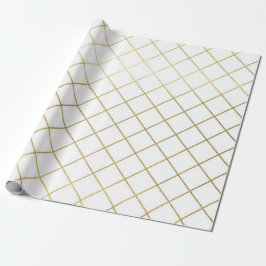 Klassiek gouden geometrisch abstract patroon Trouw Cadeaupapier