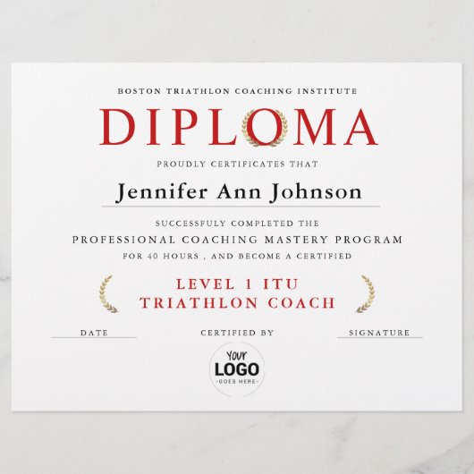 Klassiek gouden krans certificaat Afstuderen diplo (Voorkant)