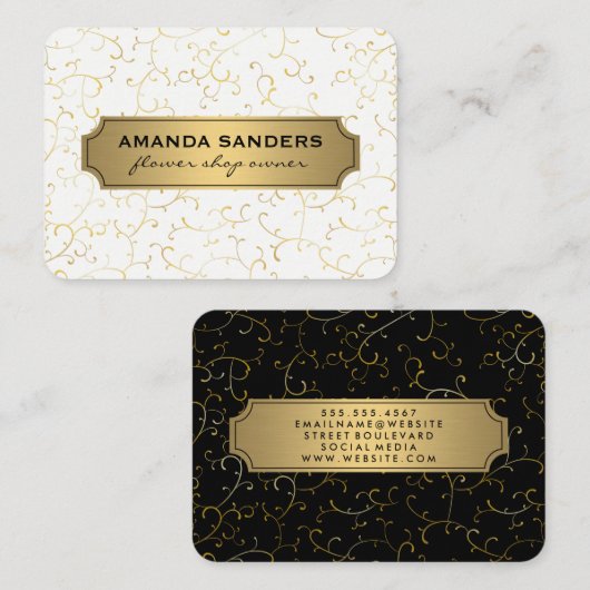 Klassiek gouden Lijsten wijnpatroon Visitekaartje (Voorkant / Achterkant)