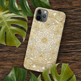 Klassiek gouden Mandala-kunstpatroon op wit iPhone 16 Pro Max Hoesje