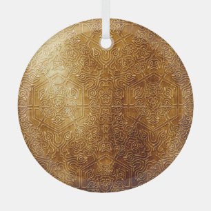Klassiek  gouden metalen Bord Glas Ornament