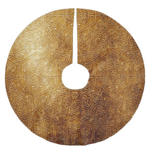Klassiek  gouden metalen Bord Kerstboom Rok