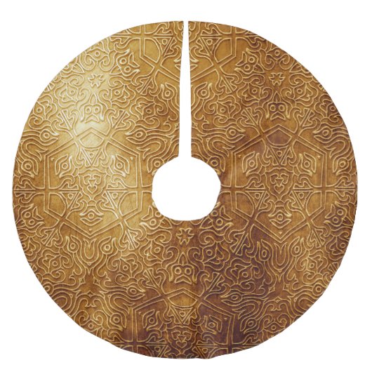 Klassiek  gouden metalen Bord Kerstboom Rok (Voorkant)