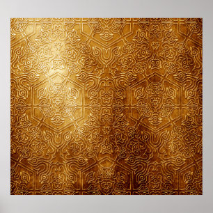 Klassiek gouden metalen Bord Poster