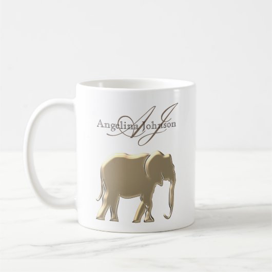 Klassiek gouden monogram koffiemok (Links)