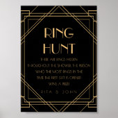 Klassiek Gouden Ring Hunt Vrijgezellenfeest Sign Poster (Voorkant)