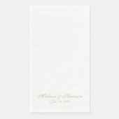 Klassiek gouden script, aangepaste namen date chic servet (Voorkant)