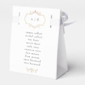 klassiek goudmonogram trouwlijstnummer bedankdoosjes (Achterkant)