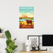 Klassiek Grand Prairie Texas Poster (Thuiskantoor)