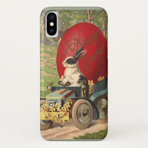 Klassiek grappig Pasen, konijn auto iPhone X Hoesje