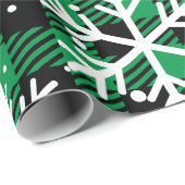 Klassiek Green Tartan Snowflakes inpakpapier (Rol Hoek)