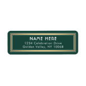 Klassiek Grens Groen Goud en Wit Adres van de Teru Etiket (Voorkant)