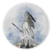 Klassiek Grieks Athena standbeeld - decoratief Keramische Knop (Voorkant)