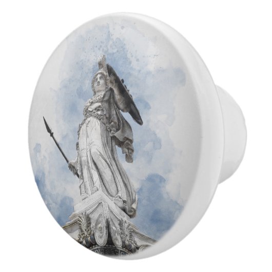 Klassiek Grieks Athena standbeeld - decoratief Keramische Knop (Rechts)