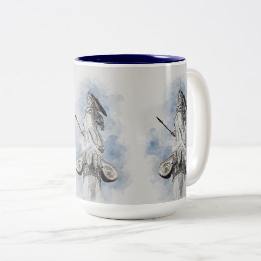 Klassiek Grieks beeld Athena 2-tone koffie Mok (Voorkant rechts)