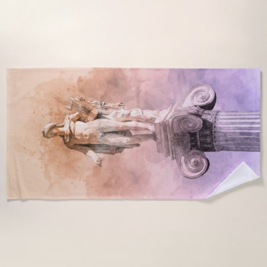 Klassiek grieks beeld van Apollo Strandlaken (Voorkant)