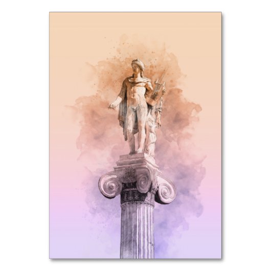Klassiek grieks beeld van Apollo Table Number Kaart (Voorkant)