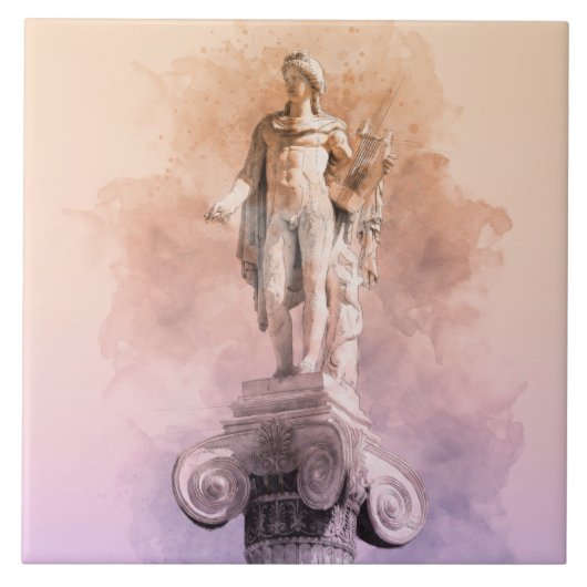 Klassiek grieks beeld van Apollo Tegeltje (Voorkant)