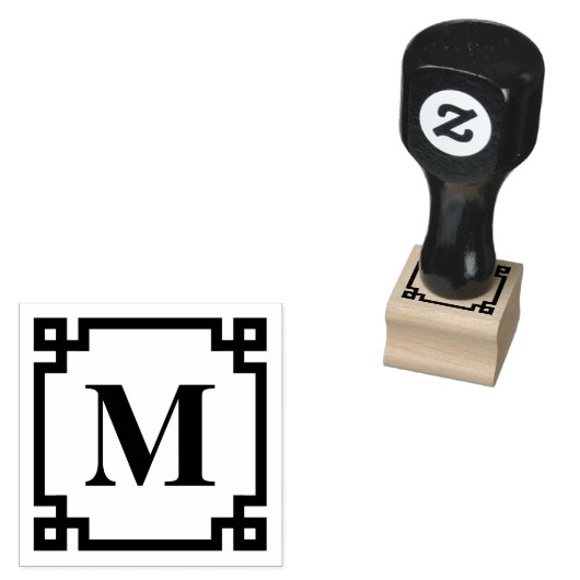 Klassiek Grieks Zeer belangrijk Grensmonogram Rubberstempel (Gestempeld)